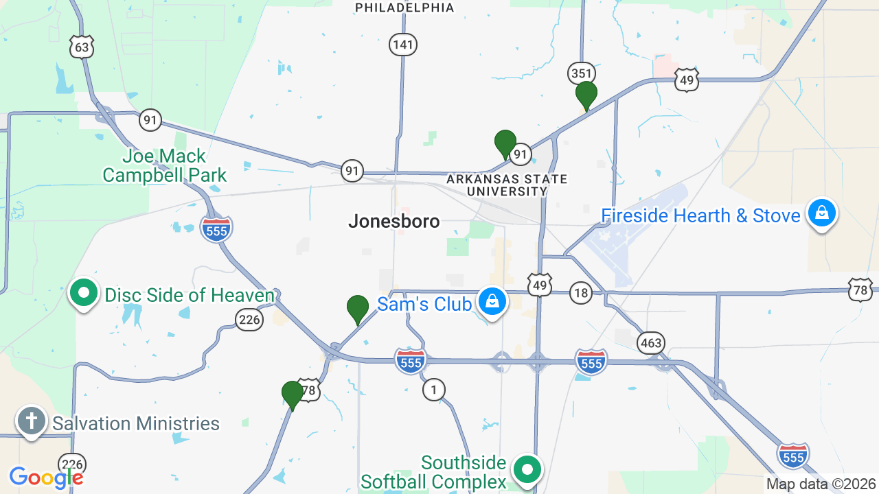 Map of E85 stations in Jonesboro, AR