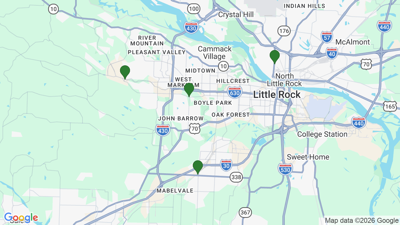 Map of E85 stations in Little Rock, AR
