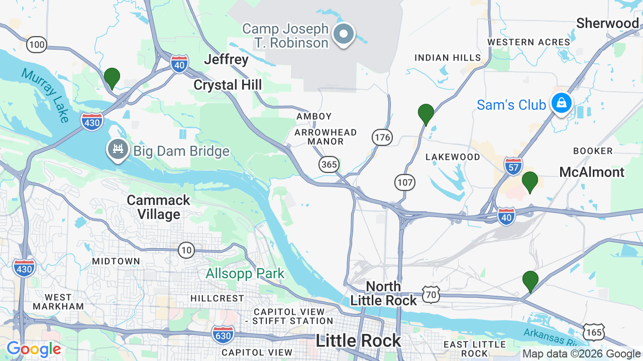 Map of E85 stations in North Little Rock, AR