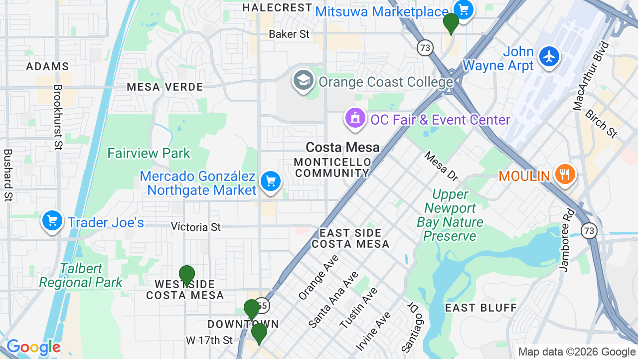 Map of E85 stations in Costa Mesa, CA
