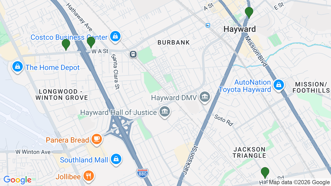Map of E85 stations in Hayward, CA