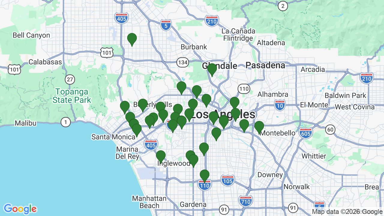 Map of E85 stations in Los Angeles, CA