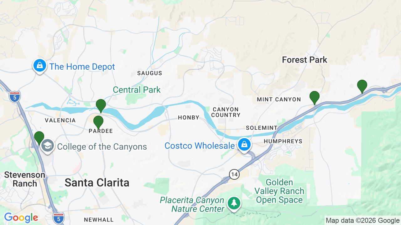 Map of E85 stations in Santa Clarita, CA