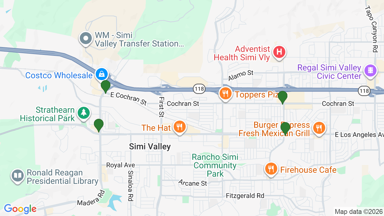 Map of E85 stations in Simi Valley, CA