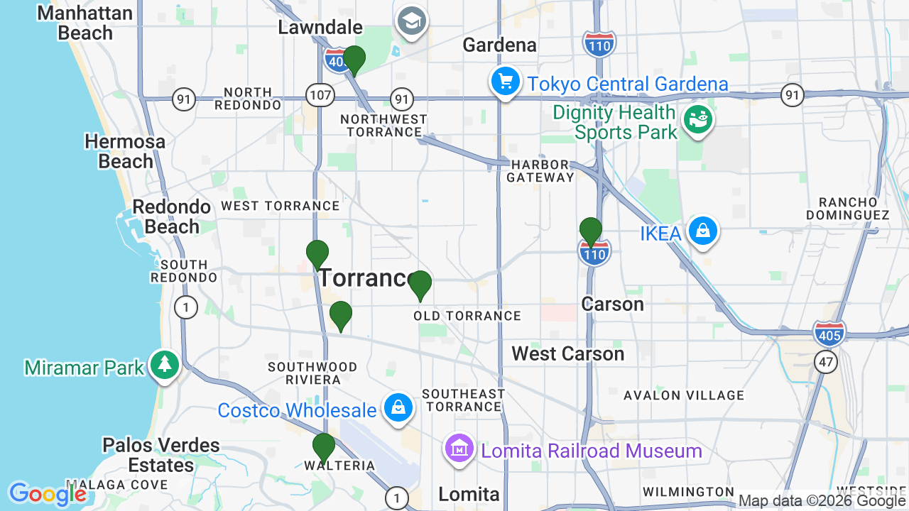 Map of E85 stations in Torrance, CA