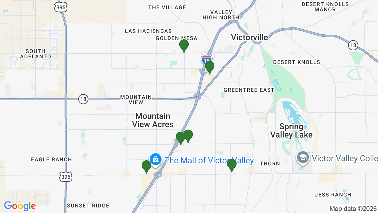 Map of E85 stations in Victorville, CA