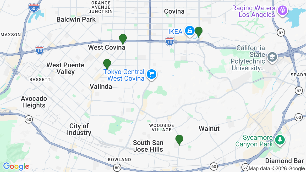 Map of E85 stations in West Covina, CA