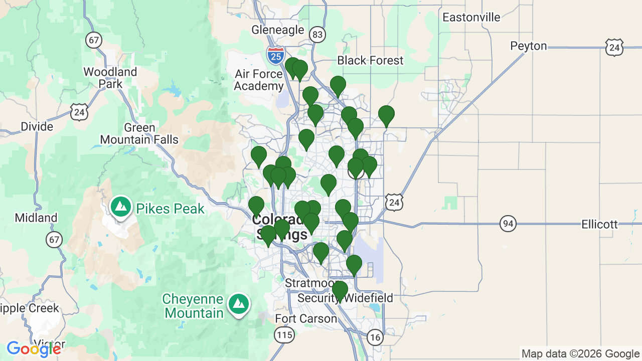 Map of E85 stations in Colorado Springs, CO