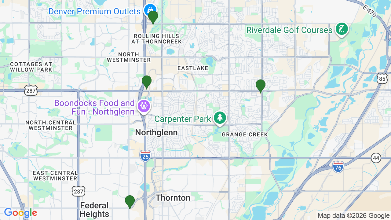 Map of E85 stations in Thornton, CO