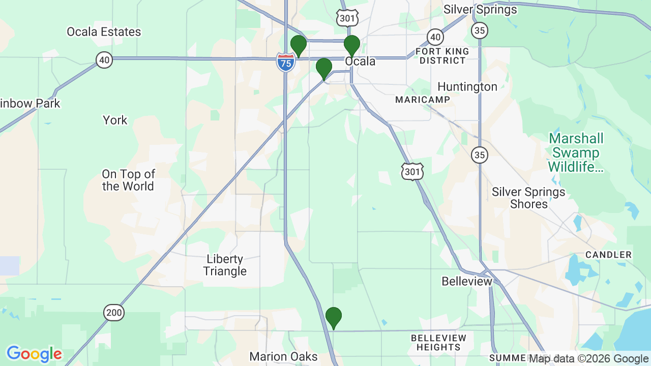 Map of E85 stations in Ocala, FL