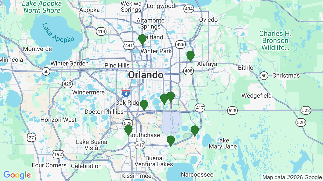 Map of E85 stations in Orlando, FL