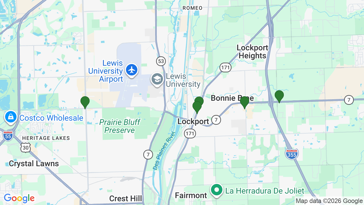 Map of E85 stations in Lockport, IL