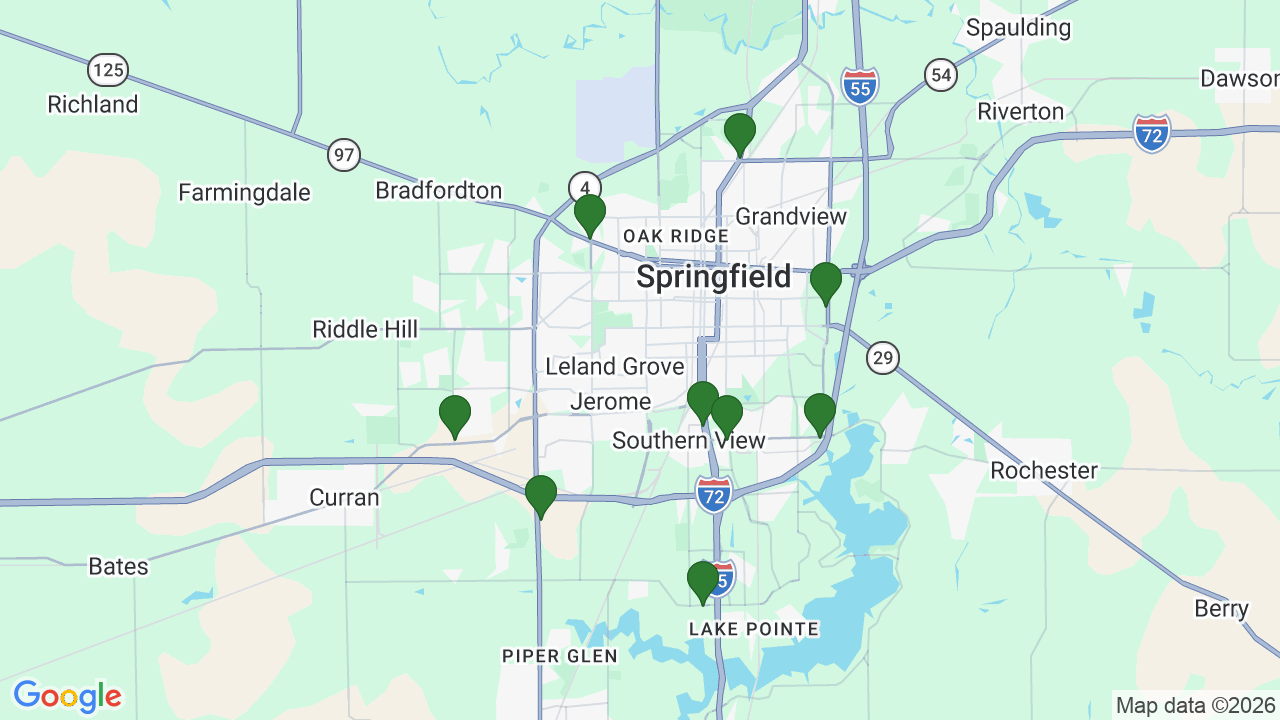 Map of E85 stations in Springfield, IL