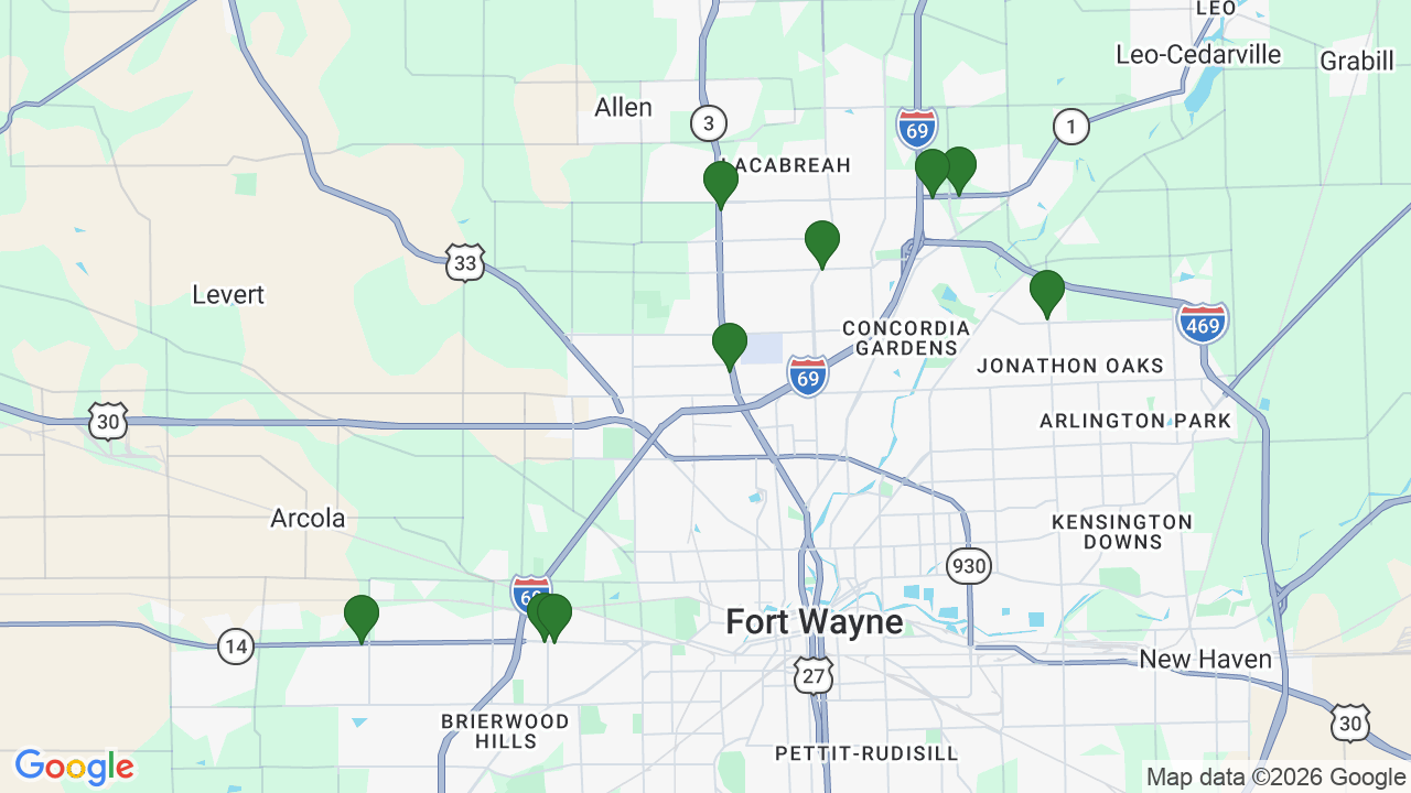 Map of E85 stations in Fort Wayne, IN