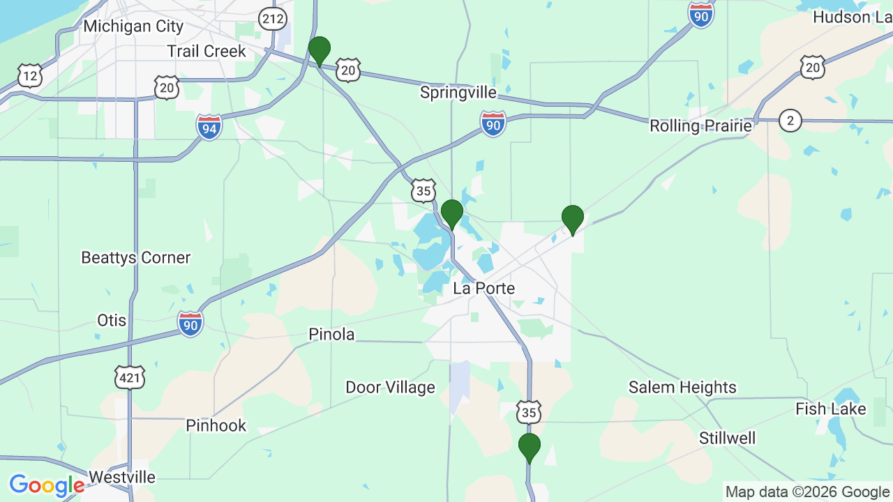 Map of E85 stations in La Porte, IN