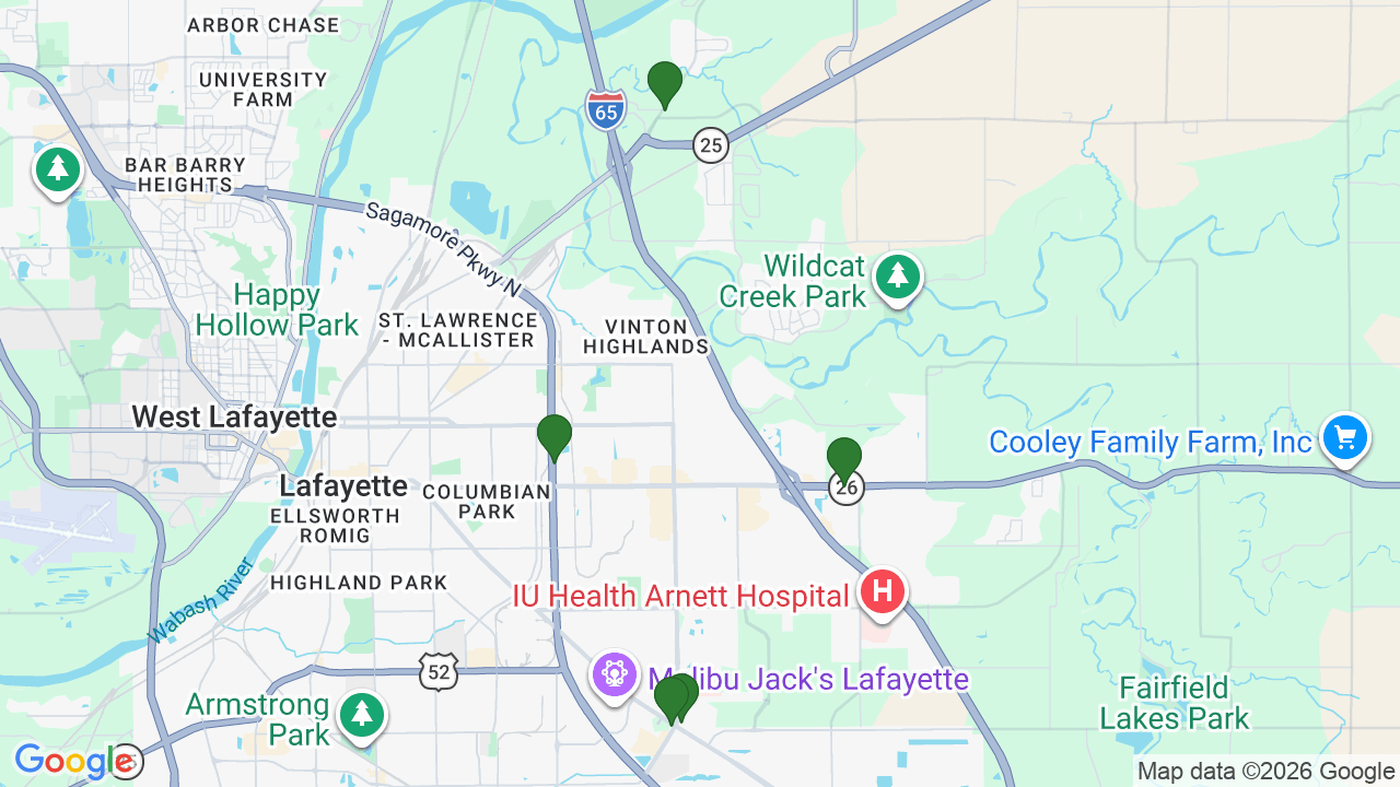 Map of E85 stations in Lafayette, IN