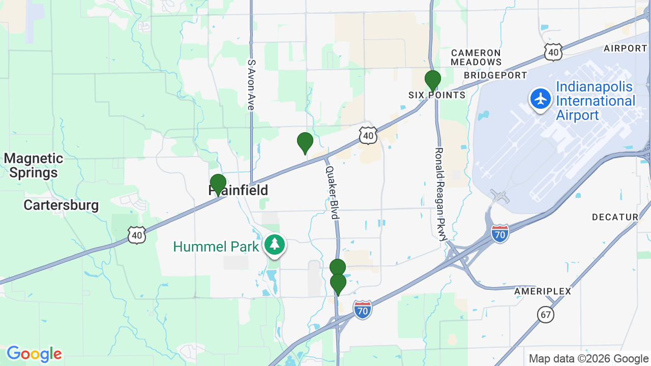 Map of E85 stations in Plainfield, IN