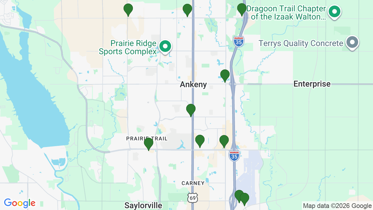 Map of E85 stations in Ankeny, IA