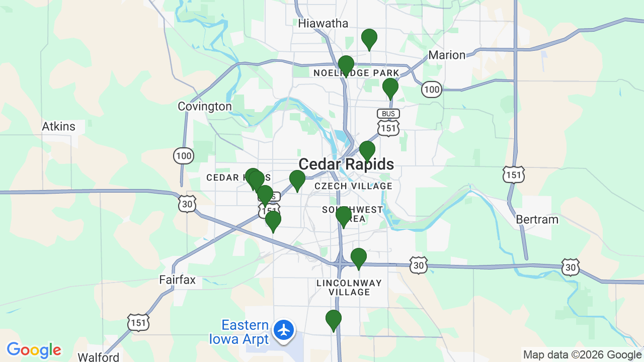 Map of E85 stations in Cedar Rapids, IA