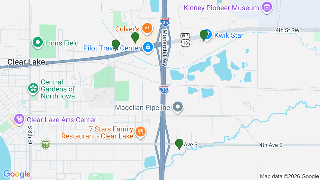 Map of E85 stations in Clear Lake, IA