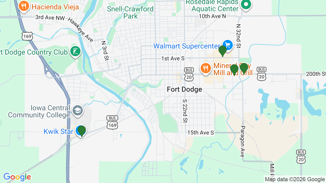 Map of E85 stations in Fort Dodge, IA