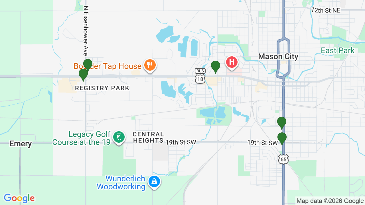 Map of E85 stations in Mason City, IA