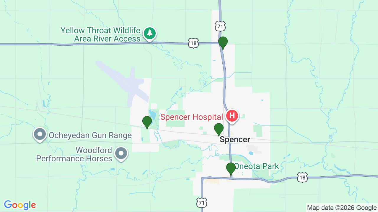 Map of E85 stations in Spencer, IA