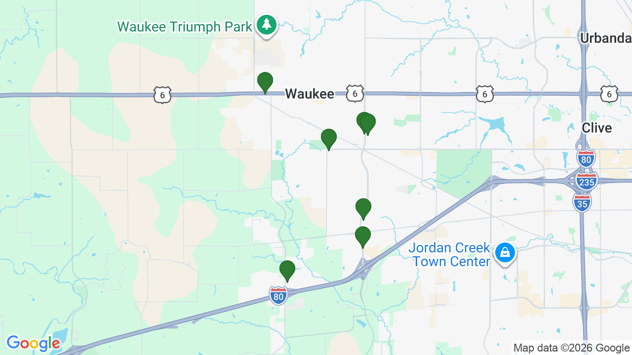 Map of E85 stations in Waukee, IA