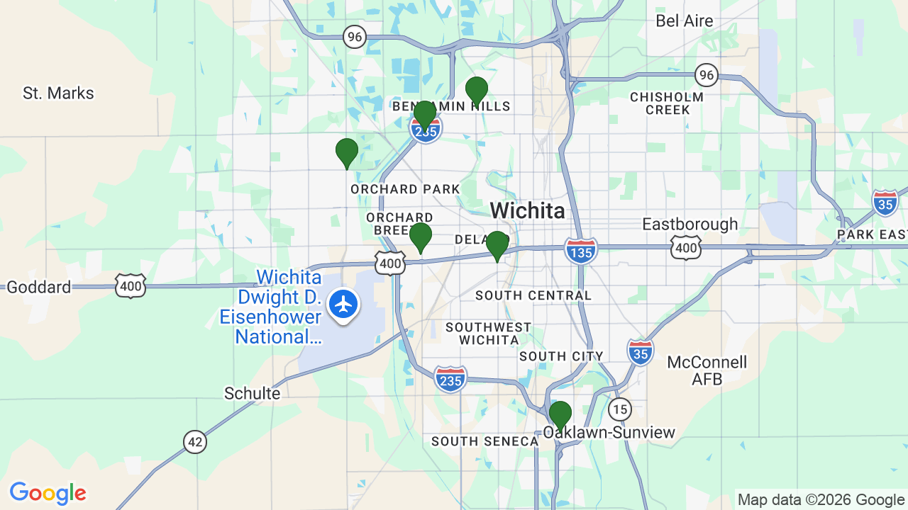 Map of E85 stations in Wichita, KS