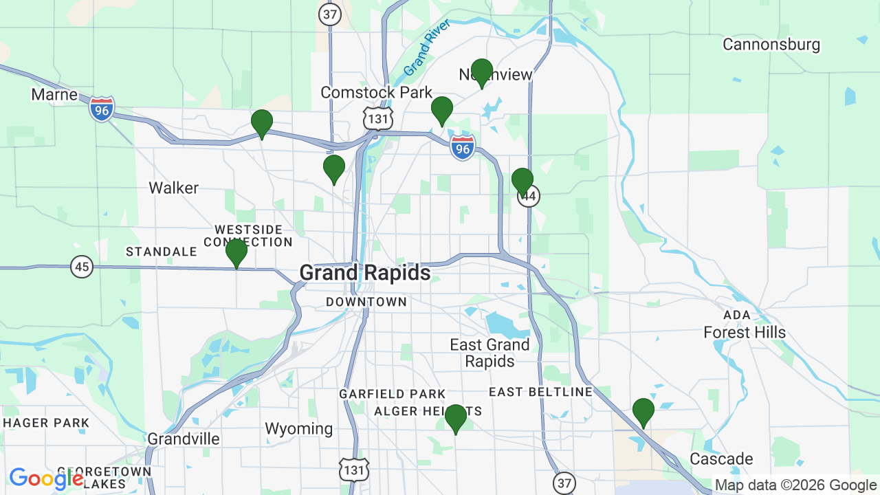 Map of E85 stations in Grand Rapids, MI