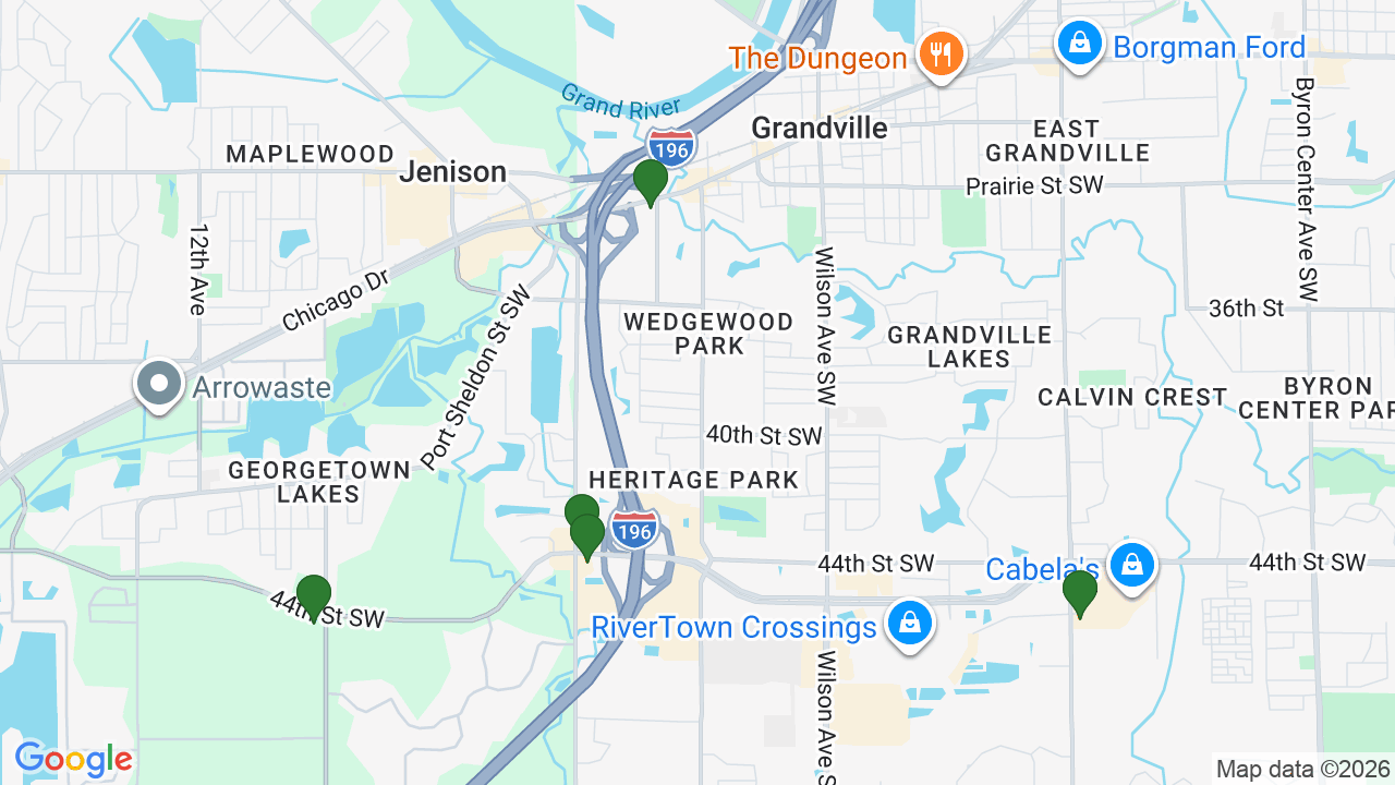 Map of E85 stations in Grandville, MI