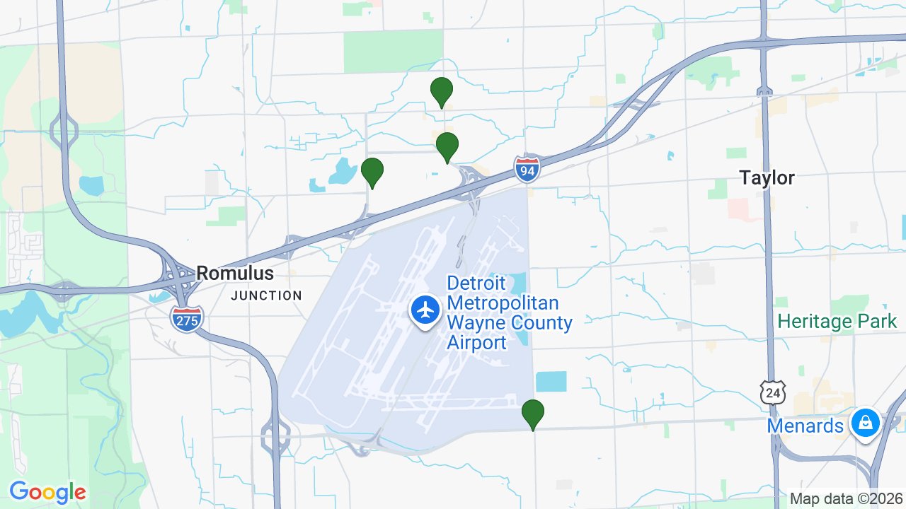Map of E85 stations in Romulus, MI