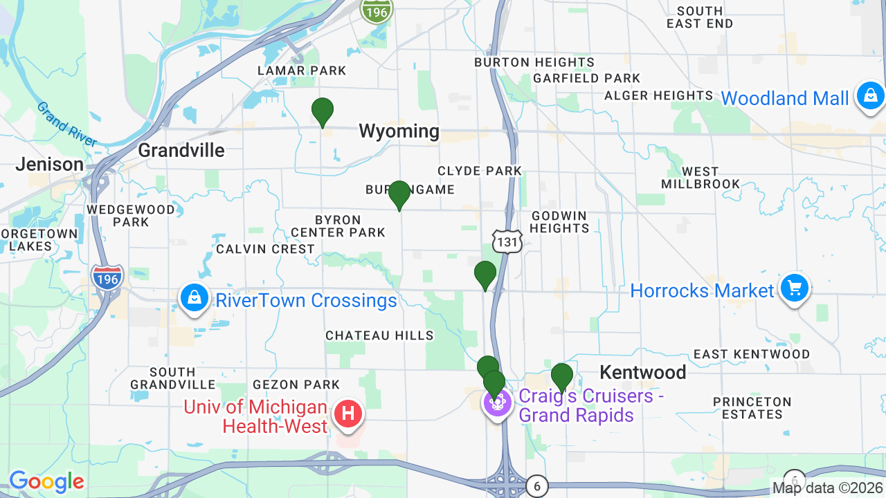 Map of E85 stations in Wyoming, MI
