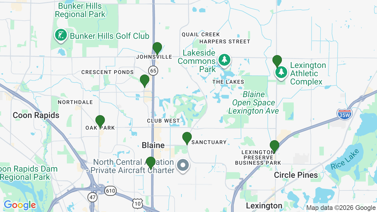 Map of E85 stations in Blaine, MN
