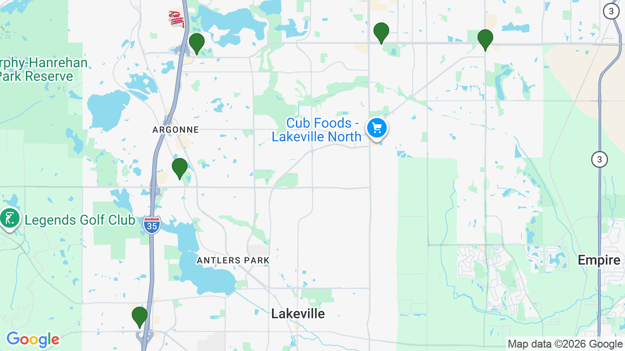 Map of E85 stations in Lakeville, MN