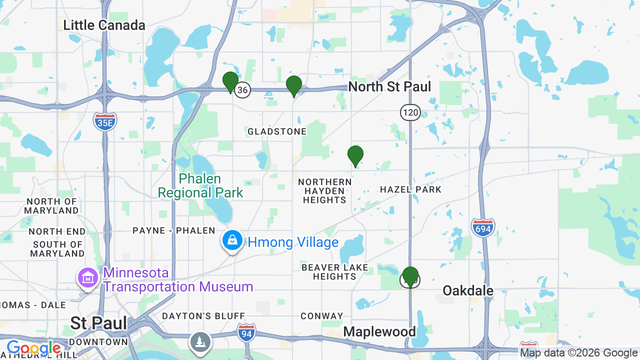 Map of E85 stations in Maplewood, MN