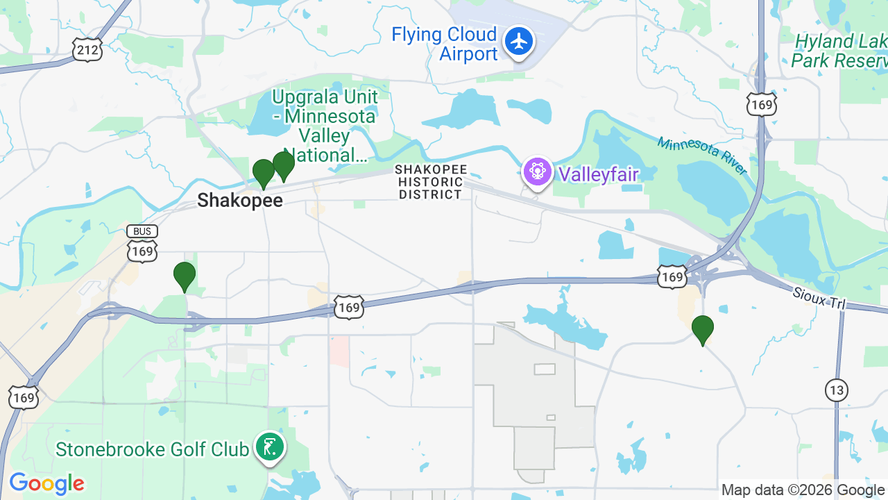 Map of E85 stations in Shakopee, MN