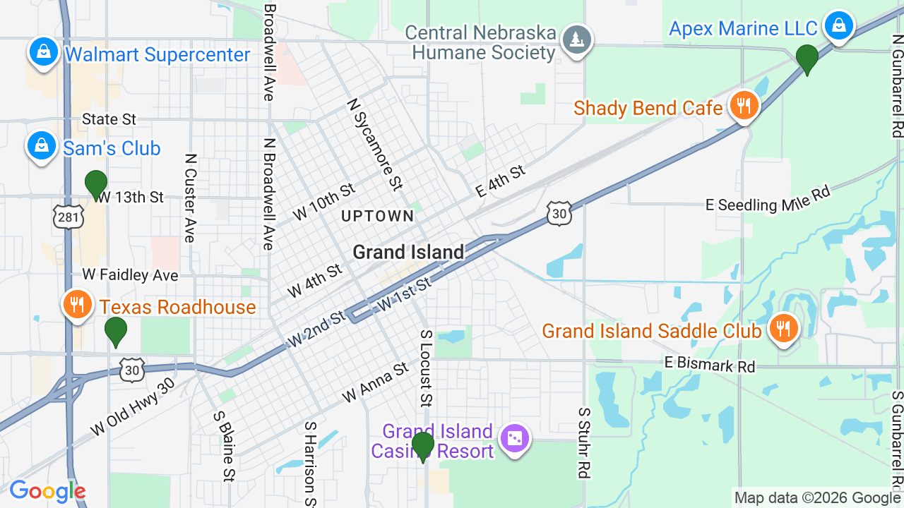 Map of E85 stations in Grand Island, NE