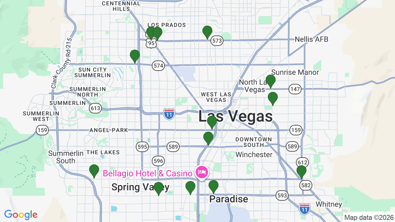 Map of E85 stations in Las Vegas, NV