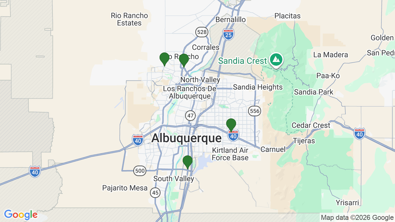 Map of E85 stations in Albuquerque, NM
