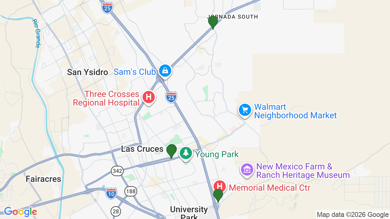 Map of E85 stations in Las Cruces, NM