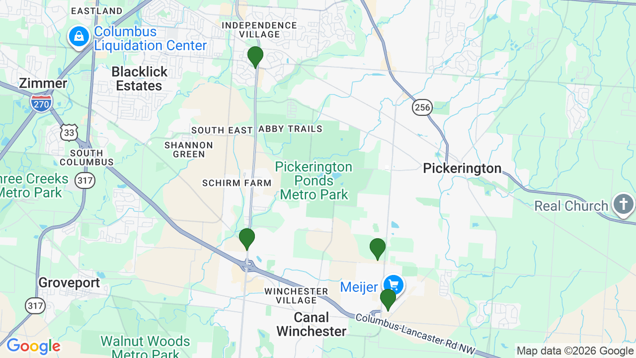 Map of E85 stations in Canal Winchester, OH