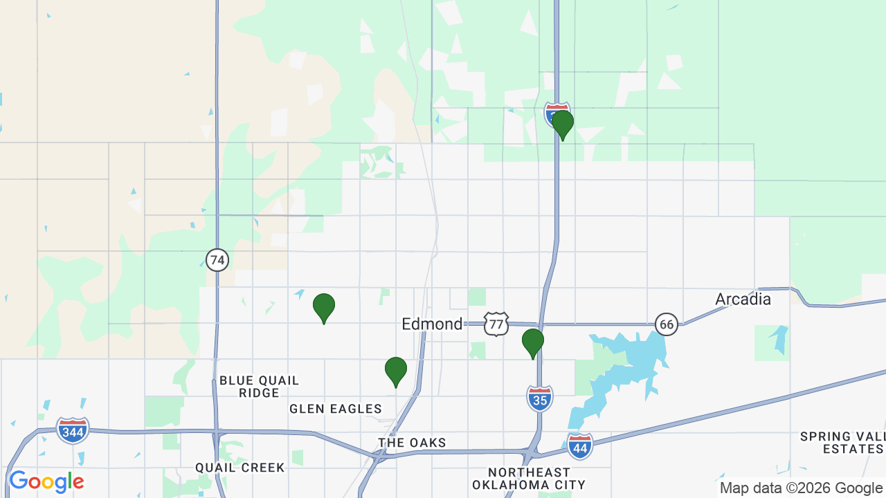Map of E85 stations in Edmond, OK