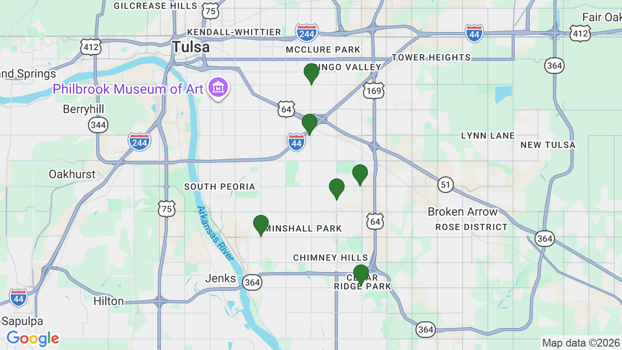 Map of E85 stations in Tulsa, OK
