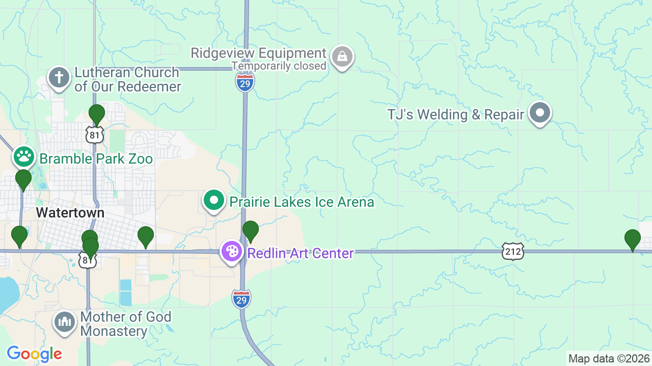 Map of E85 stations in Watertown, SD