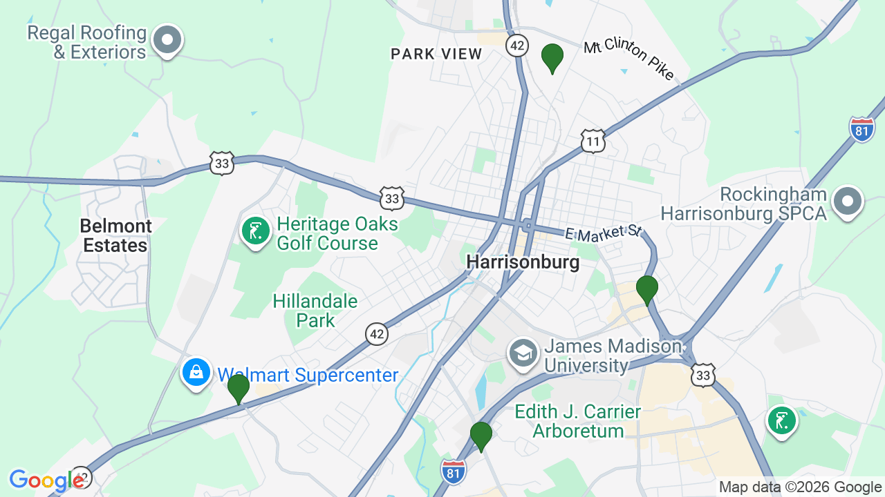 Map of E85 stations in Harrisonburg, VA