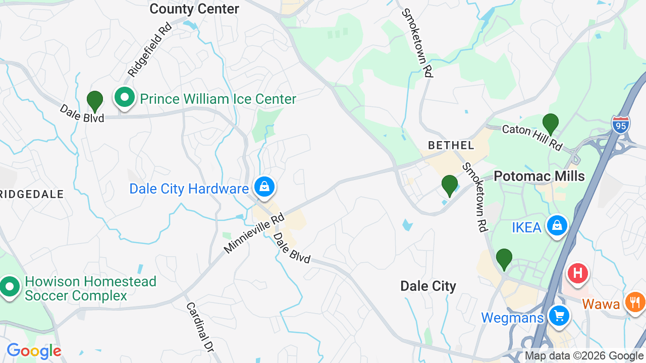 Map of E85 stations in Woodbridge, VA