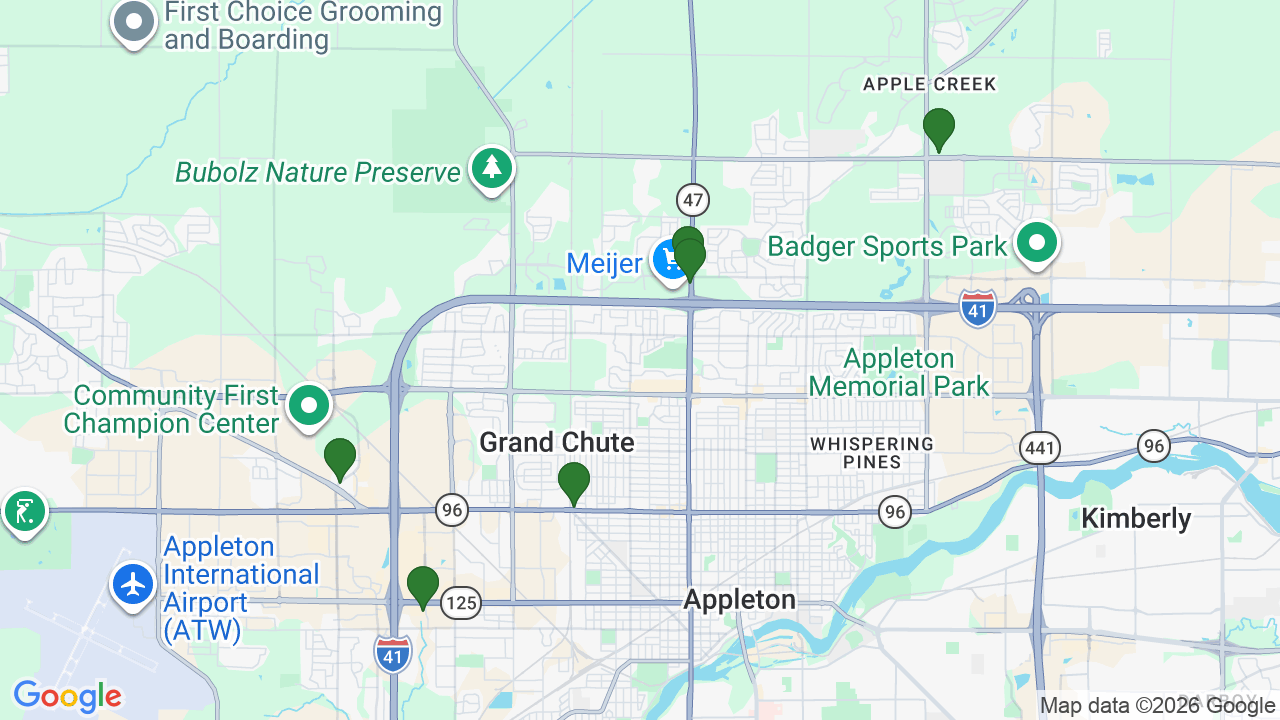 Map of E85 stations in Appleton, WI