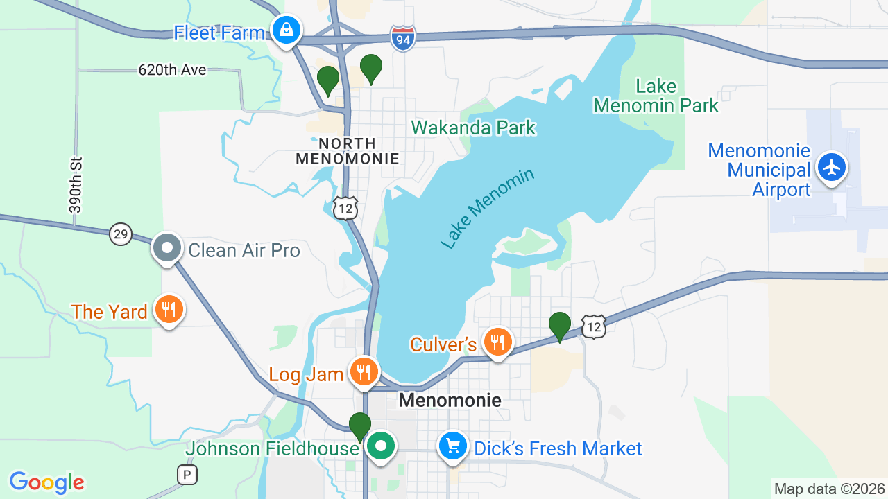 Map of E85 stations in Menomonie, WI