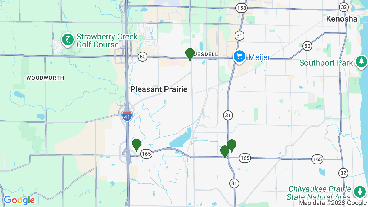 Map of E85 stations in Pleasant Prairie, WI